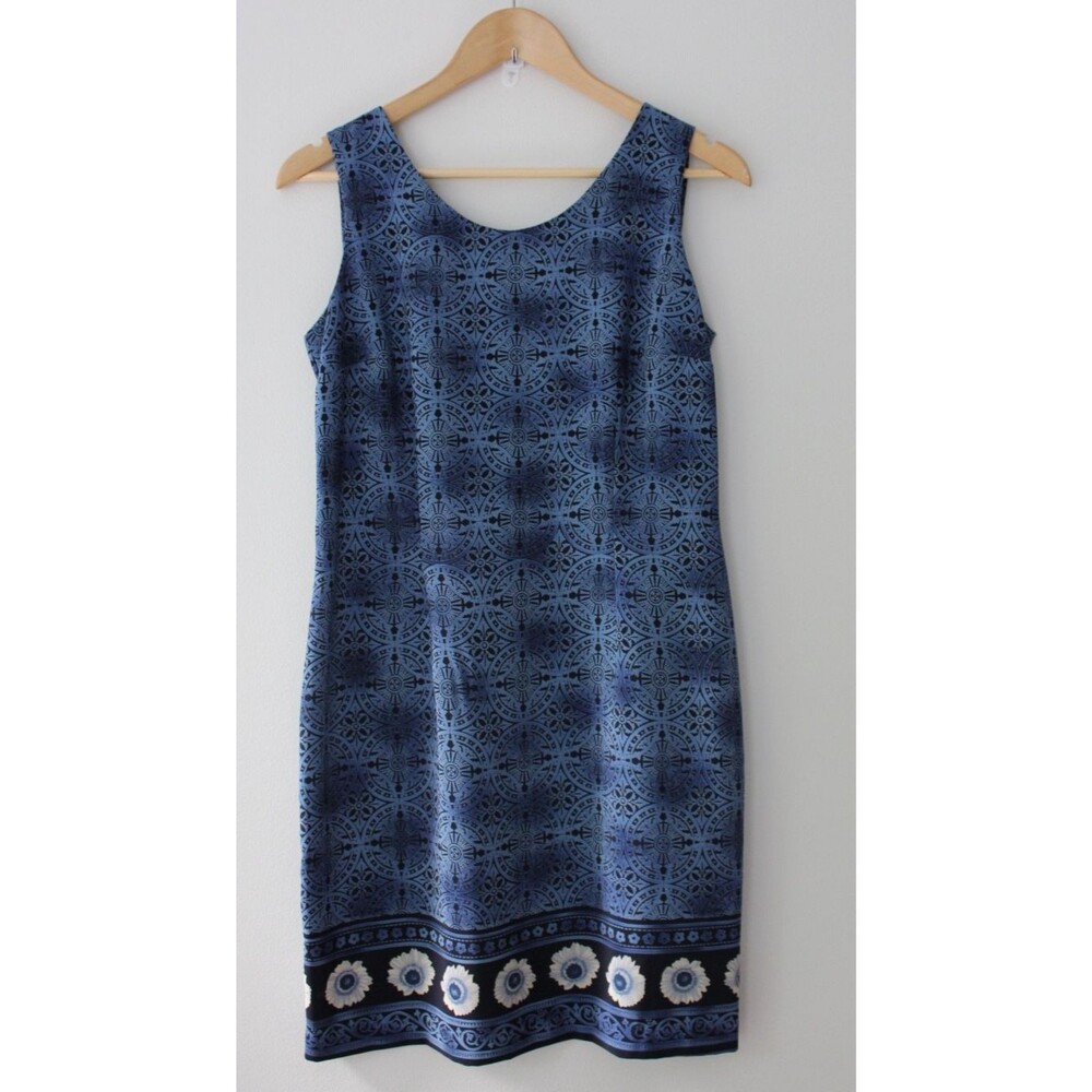 Vintage Sheri Martin Midi Dress Blue 90s Gilmore Girl Grannycore Dark Academia M